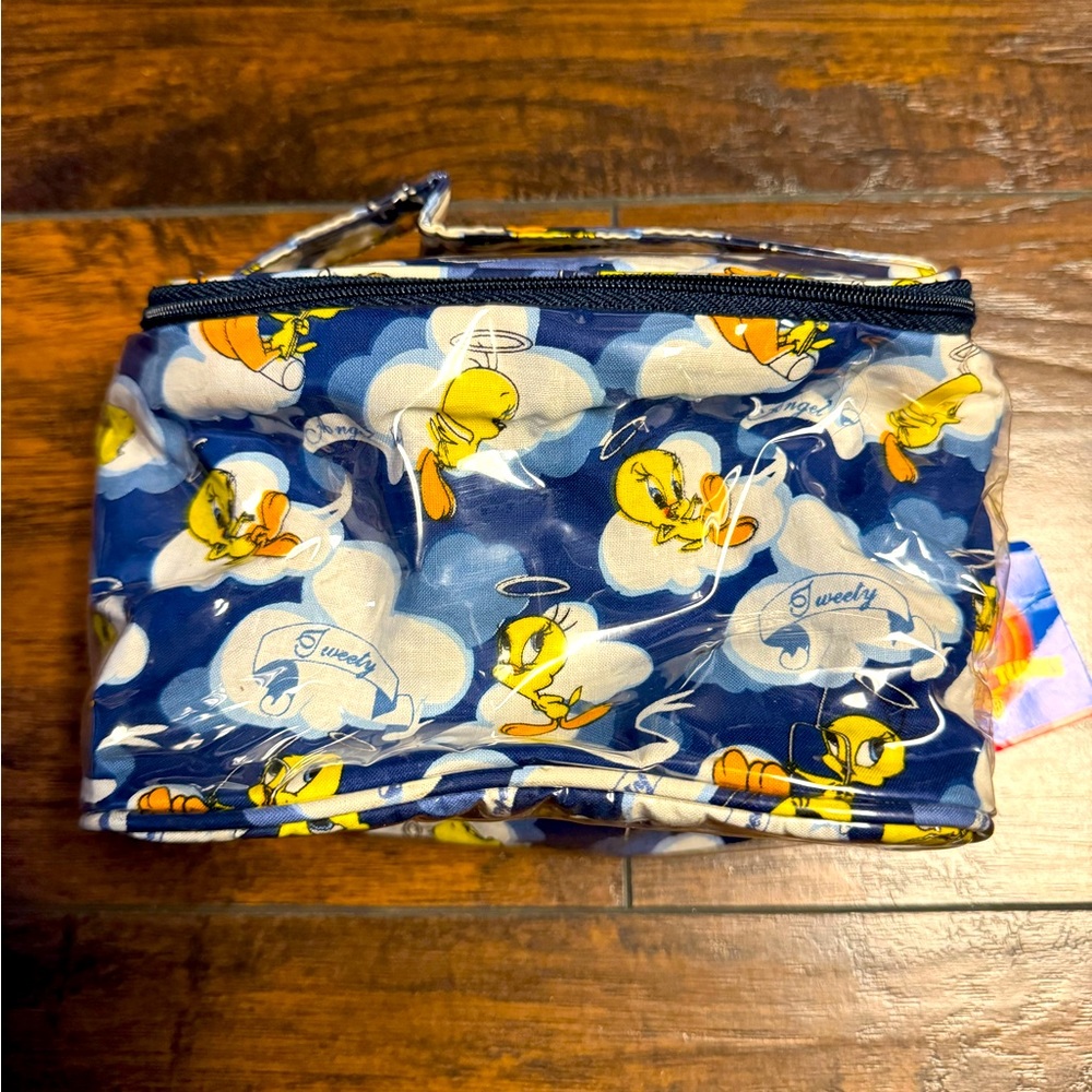 Vintage WB Looney Tunes Tweety Bird Make Up Travel Bag 90s Rare